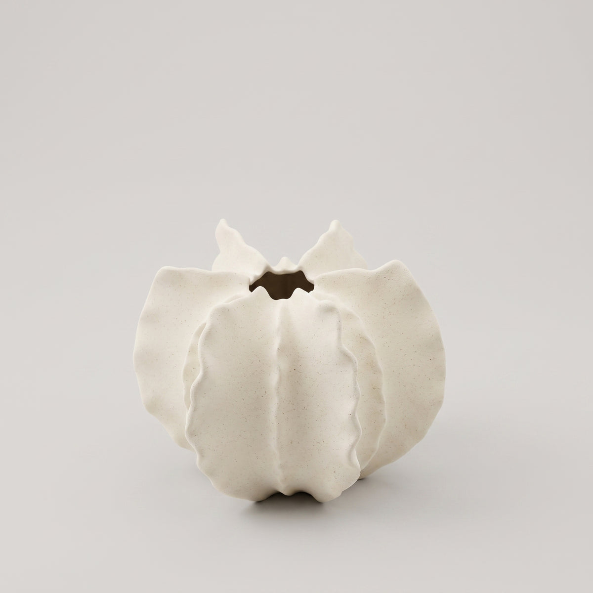 White Ruffled Cactus Ceramic Vase By Zodiya