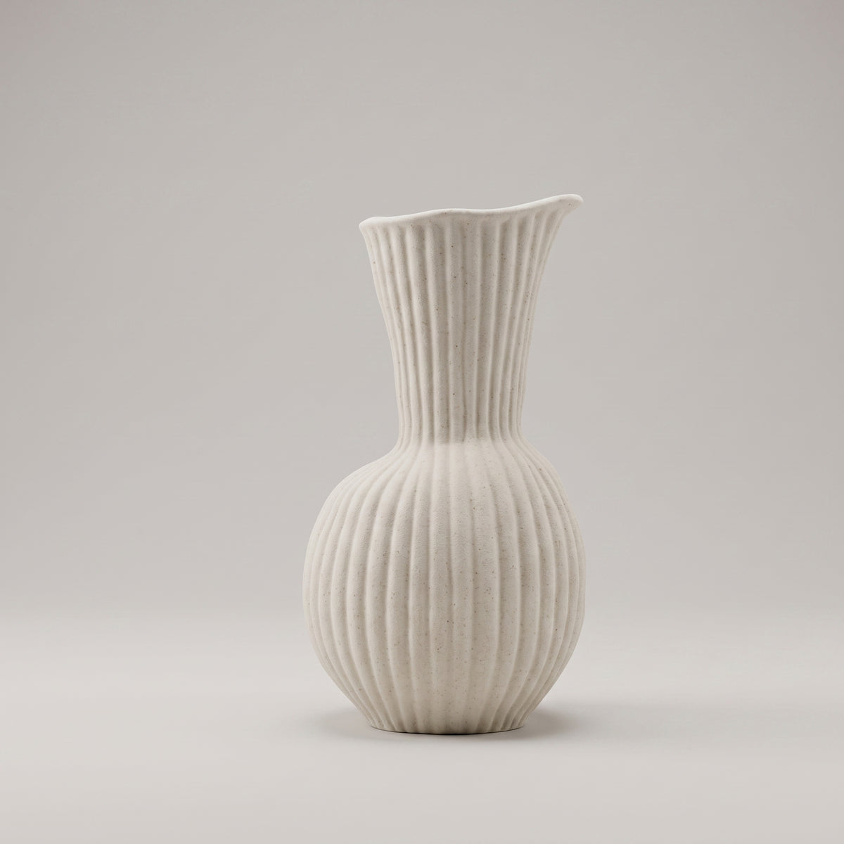 White Large Pitcher Ceramic Vase By Zodiya