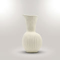 White Large Pitcher Ceramic Vase By Zodiya