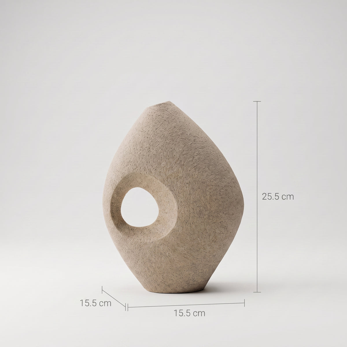 Beige Stone Ceramic Flower Vase By Zodiya