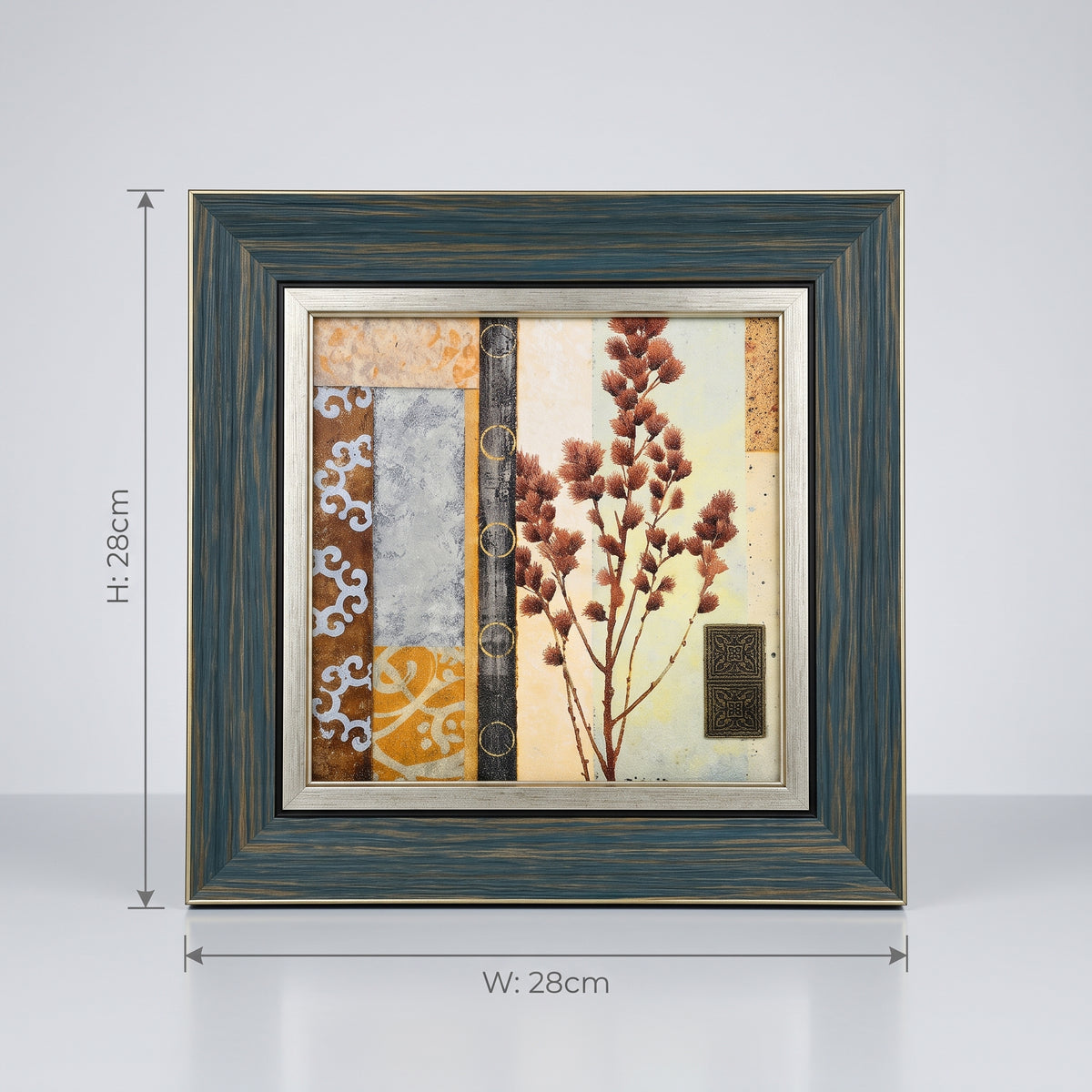 Grey Botanical Mixed Media Wall Frame By Zodiya