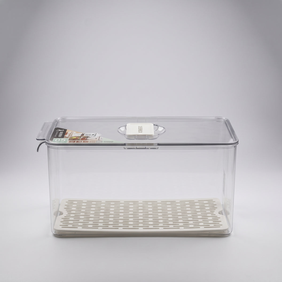 Leakproof Refrigerator Storage Box With With Lid & Removable Drain Plate By Zodiya