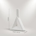 White Triangular Ceramic Flower Vase by Zodiya