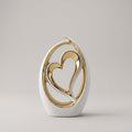 White and Gold Ceramic Heart Decor by Zodiya