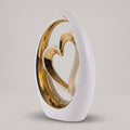 White and Gold Ceramic Heart Decor by Zodiya