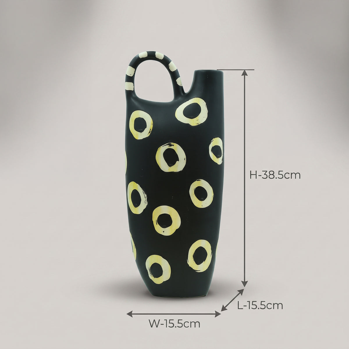 Black and White Dot Ceramic Flower Vase By Zodiya