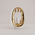 White and Gold Ceramic Dripping Decor By Zodiya
