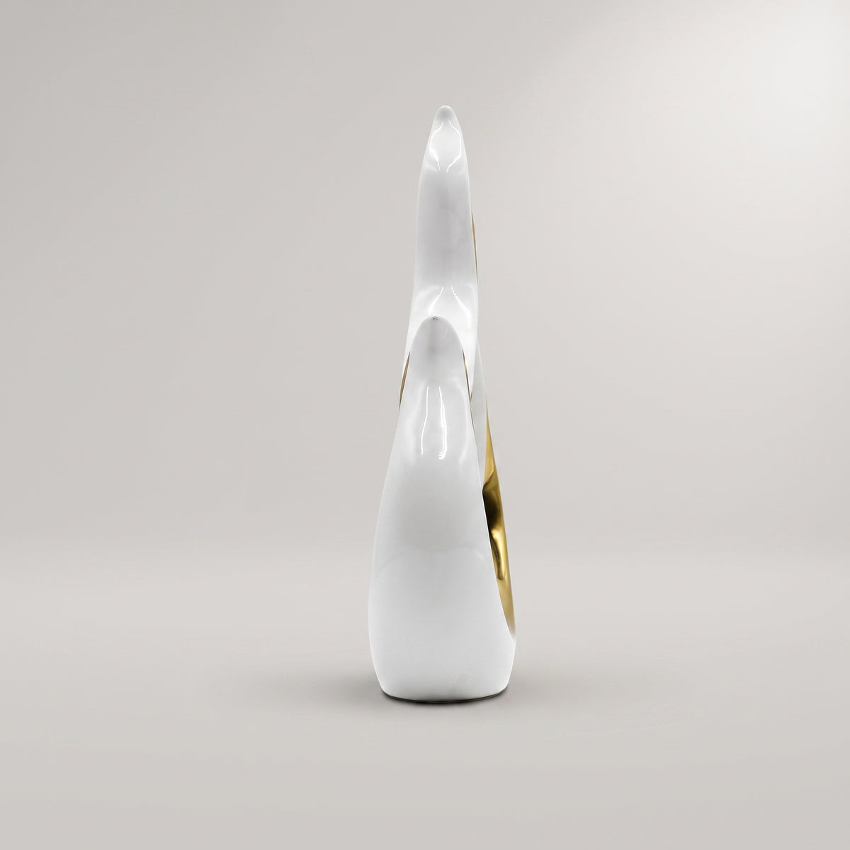 White and Gold Ceramic Flame Decor By Zodiya