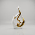 White and Gold Ceramic Flame Decor By Zodiya
