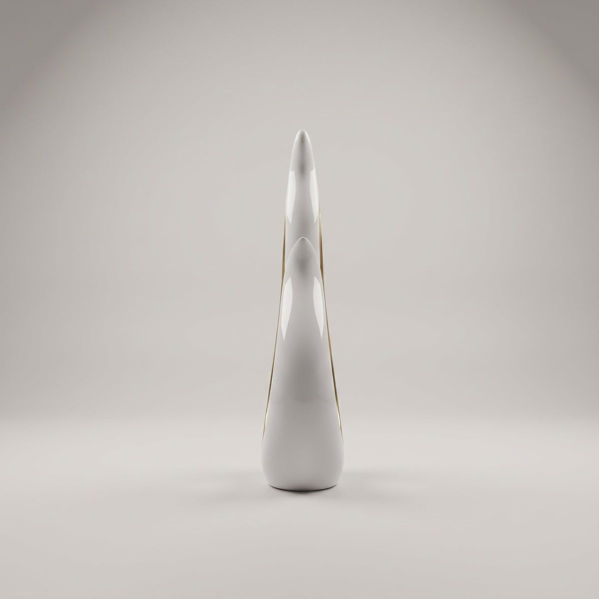 White and Gold Ceramic Flame Decor By Zodiya