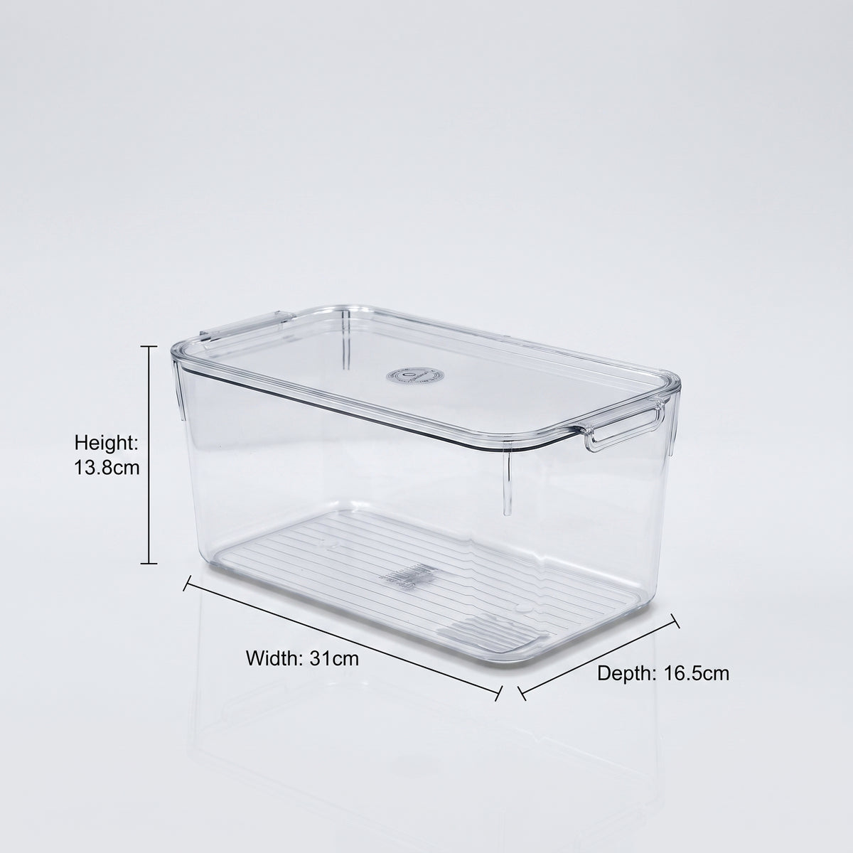 Food Storage Organiser Box ( Ribbed Bottom, Lid ) By Zodiya