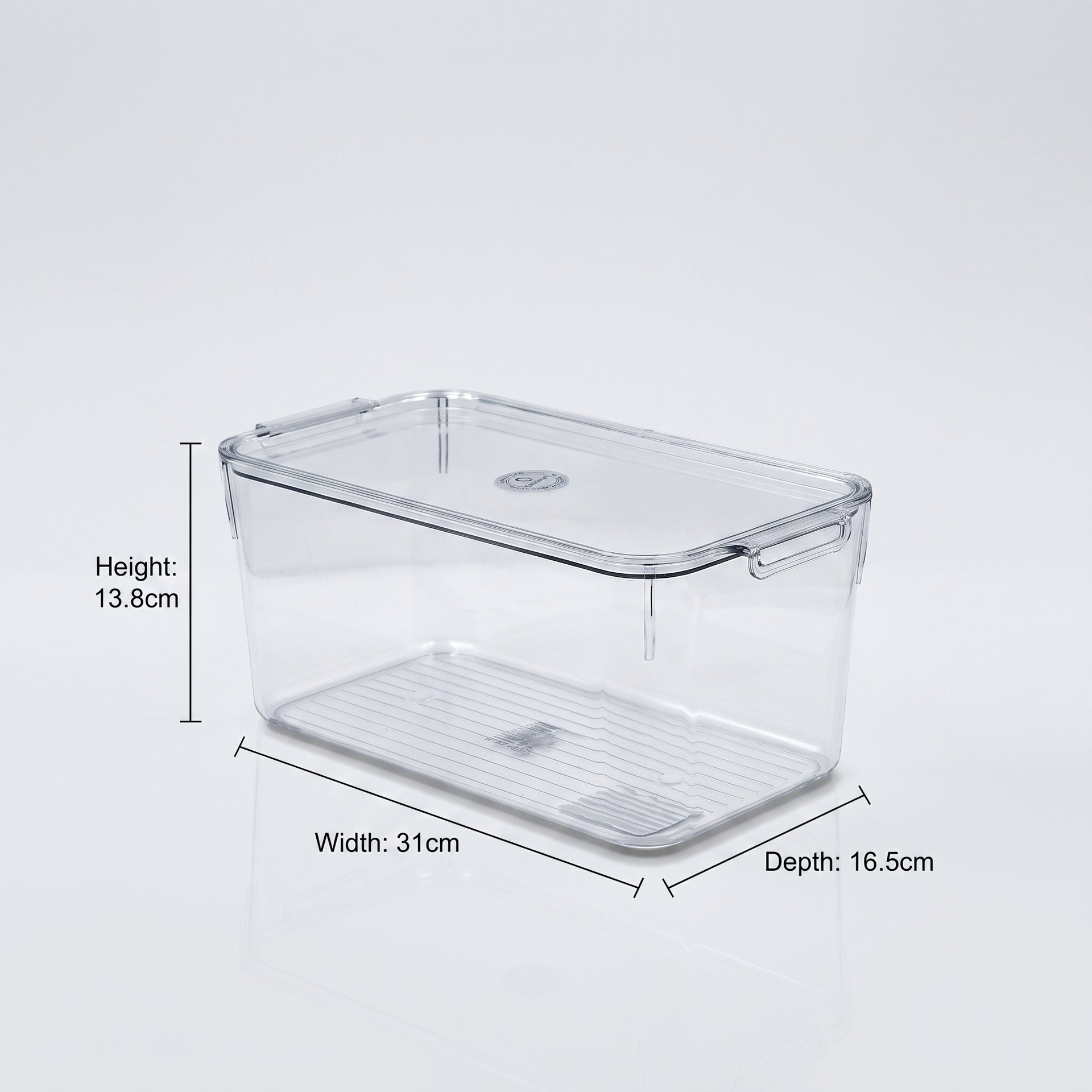 Ribbed Bottom Refrigerator Storage Box With Lid By Zodiya