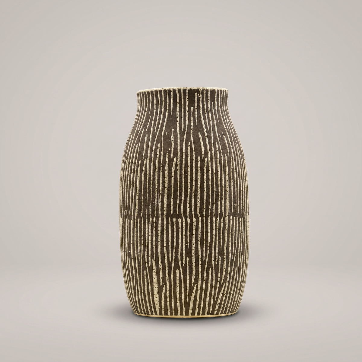 Black Ceramic Flower Vase (cylindrical, small) by Zodiya