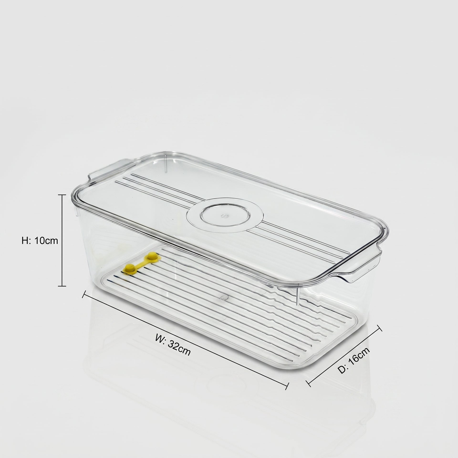 Transparent Refrigerator Storage Box with Lid by Zodiya