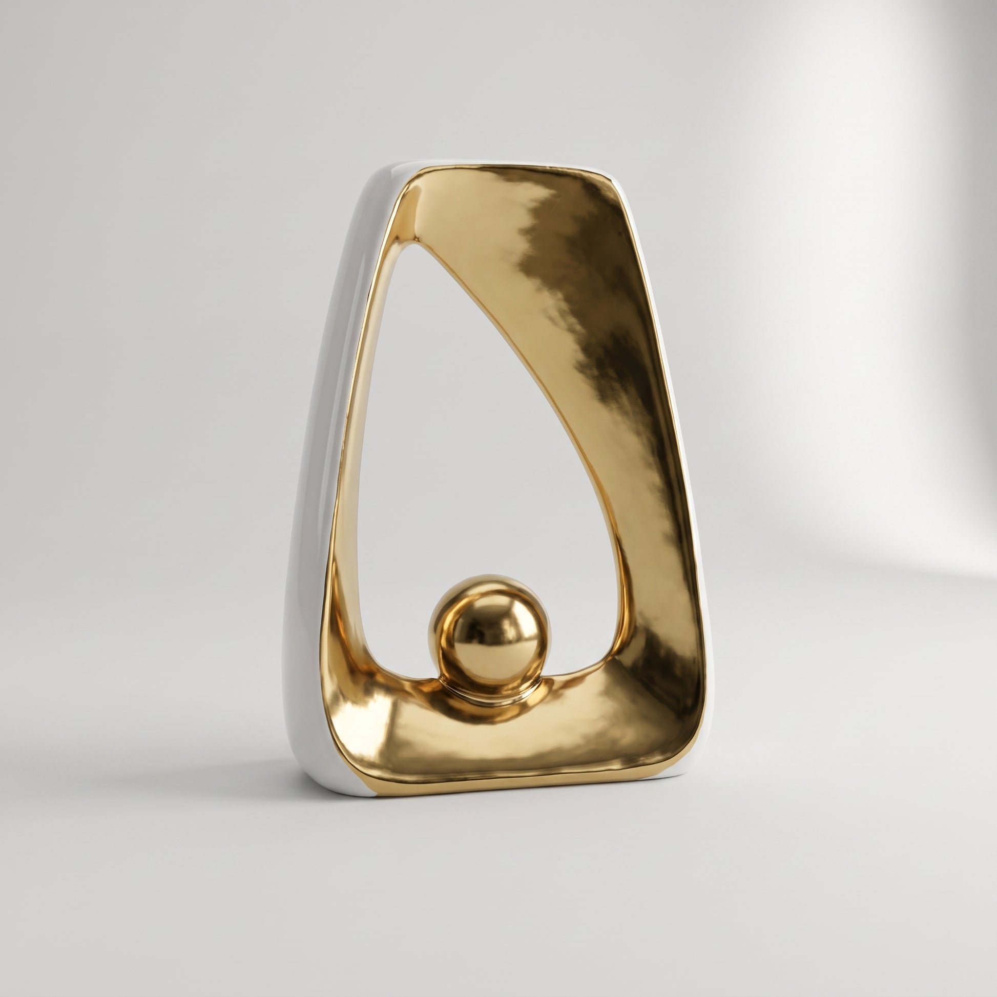 Gold and White Large Ceramic Decor By Zodiya-3