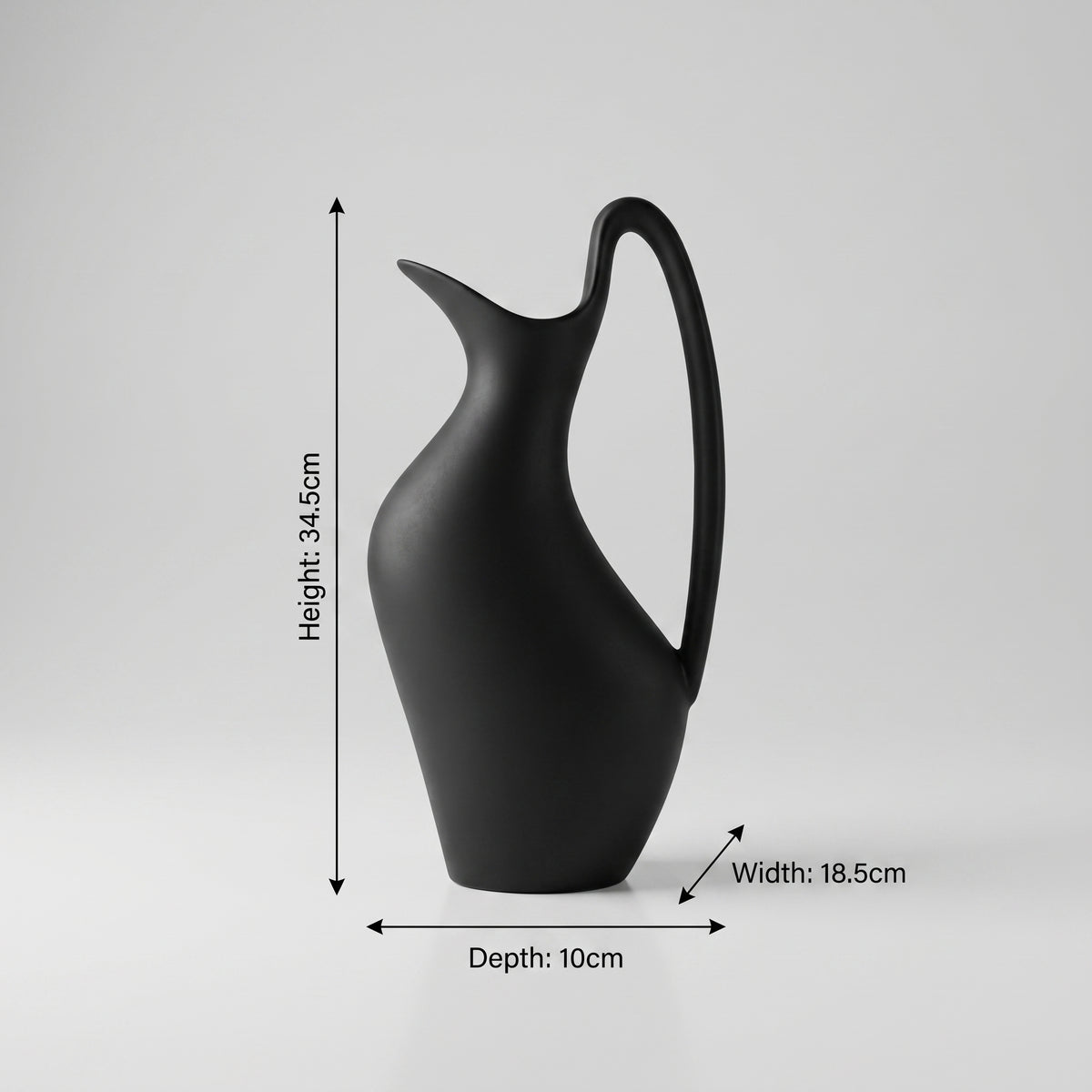 Large Black Ceramic Vase By Zodiya