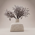 White Stone Ceramic Flower Vase (small) By Zodiya