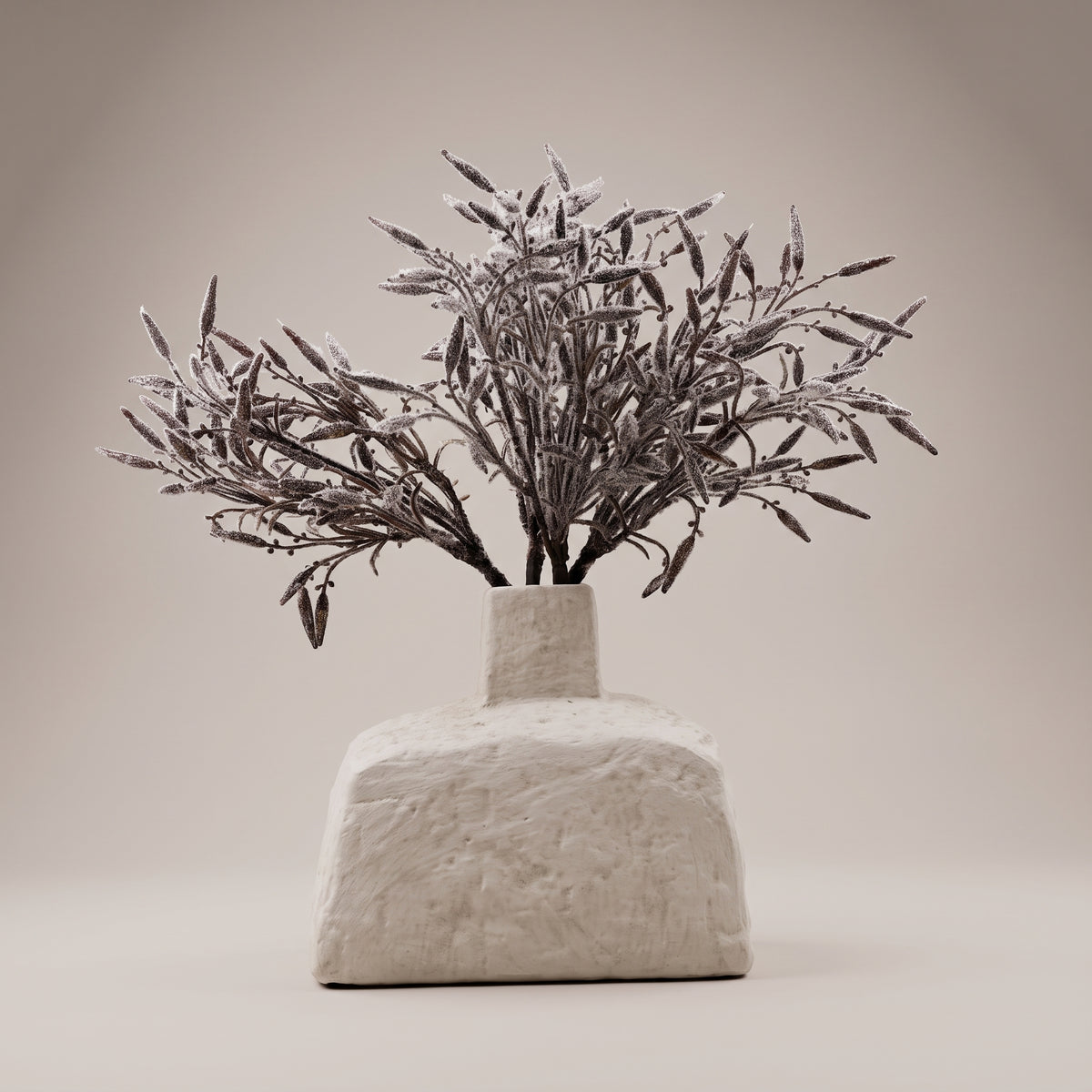 White Stone Ceramic Flower Vase (small) By Zodiya
