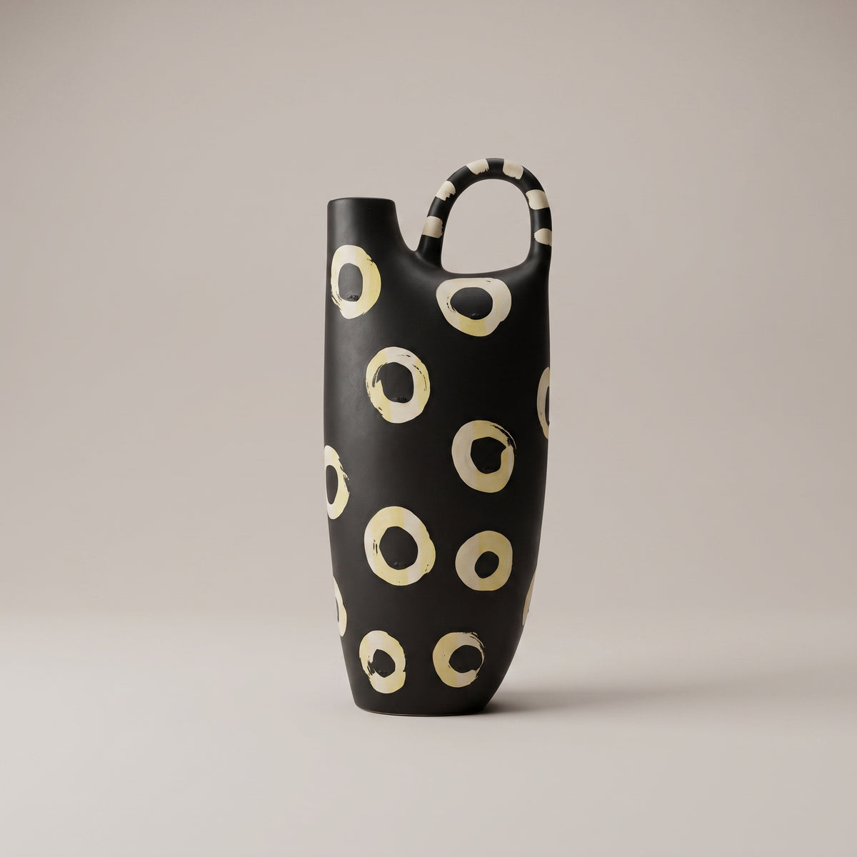 Black and White Dot Ceramic Flower Vase By Zodiya