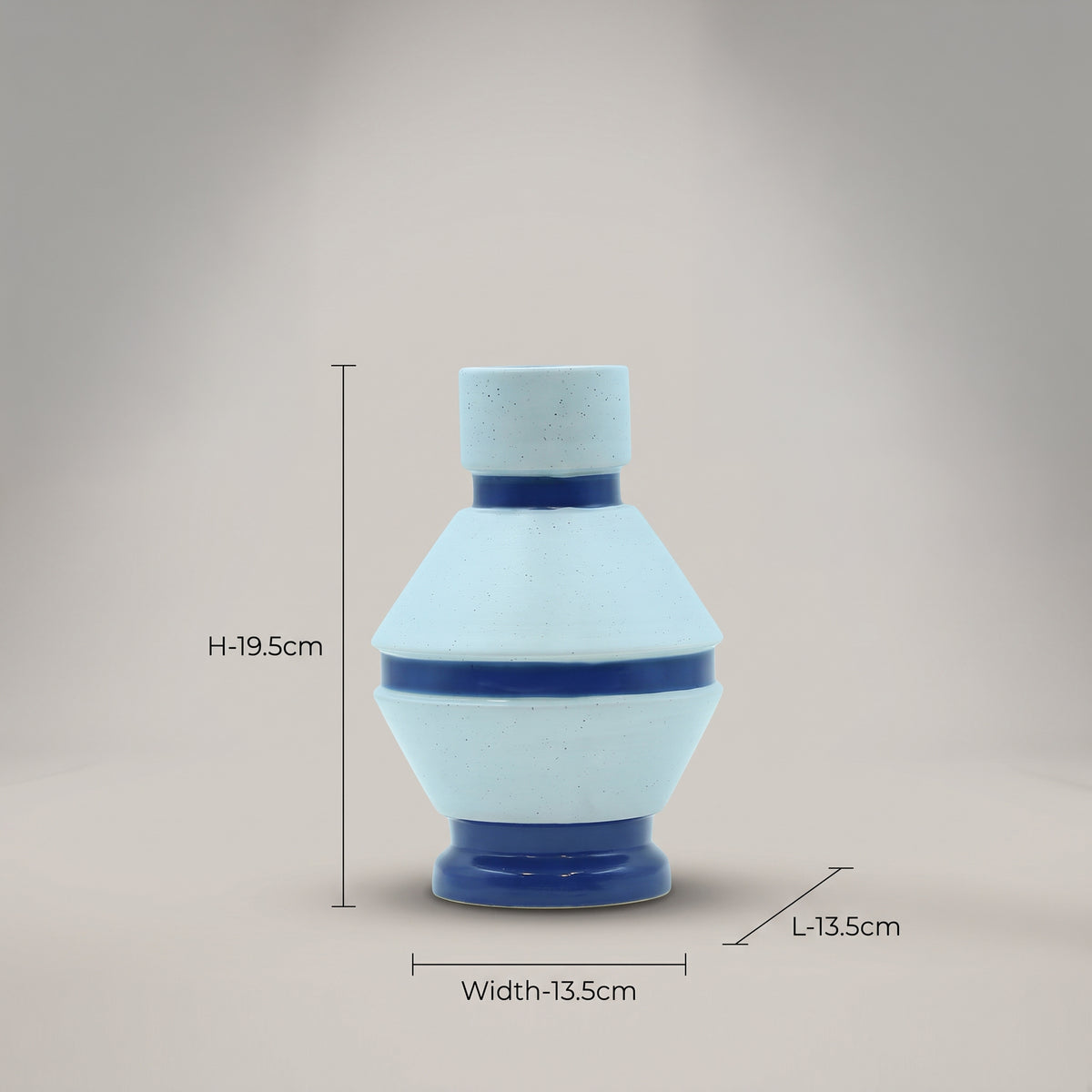 Blue Ceramic Flower Vase By Zodiya