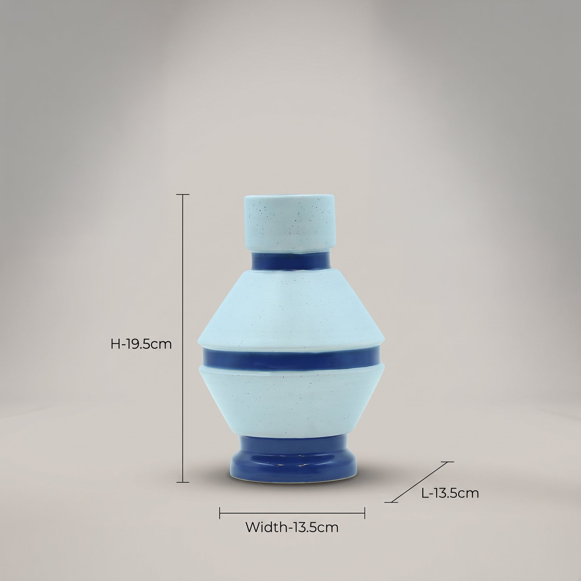 Blue Ceramic Flower Vase By Zodiya