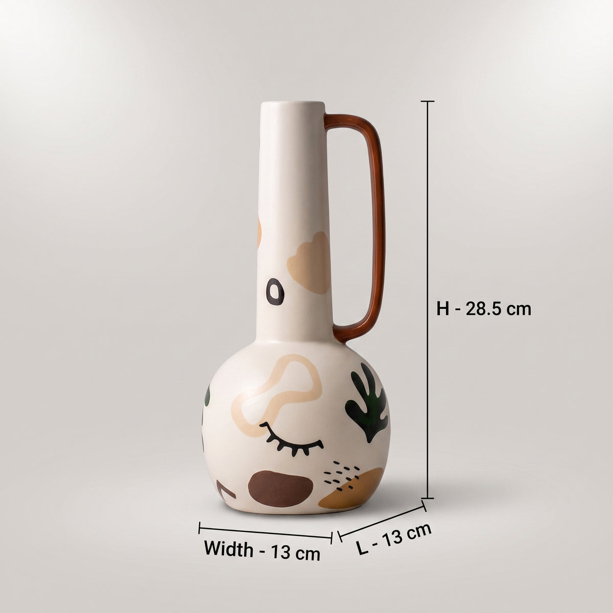 White Painted Ceramic Flower Vase By Zodiya