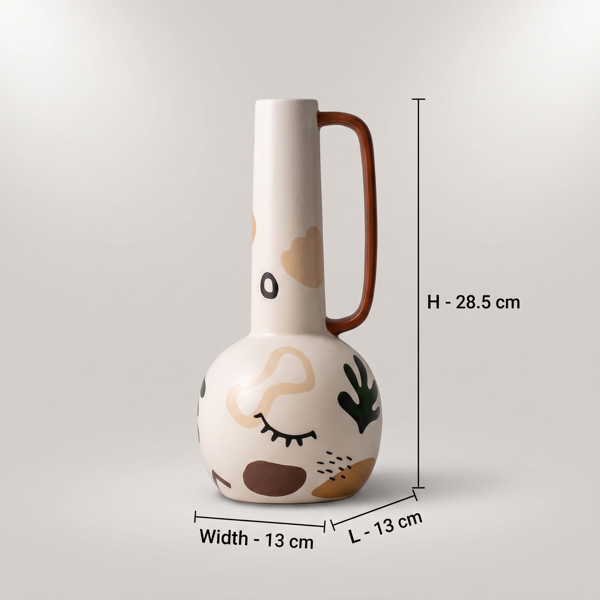 Black & Gold Spotted Ceramic Flower Vase By Zodiya