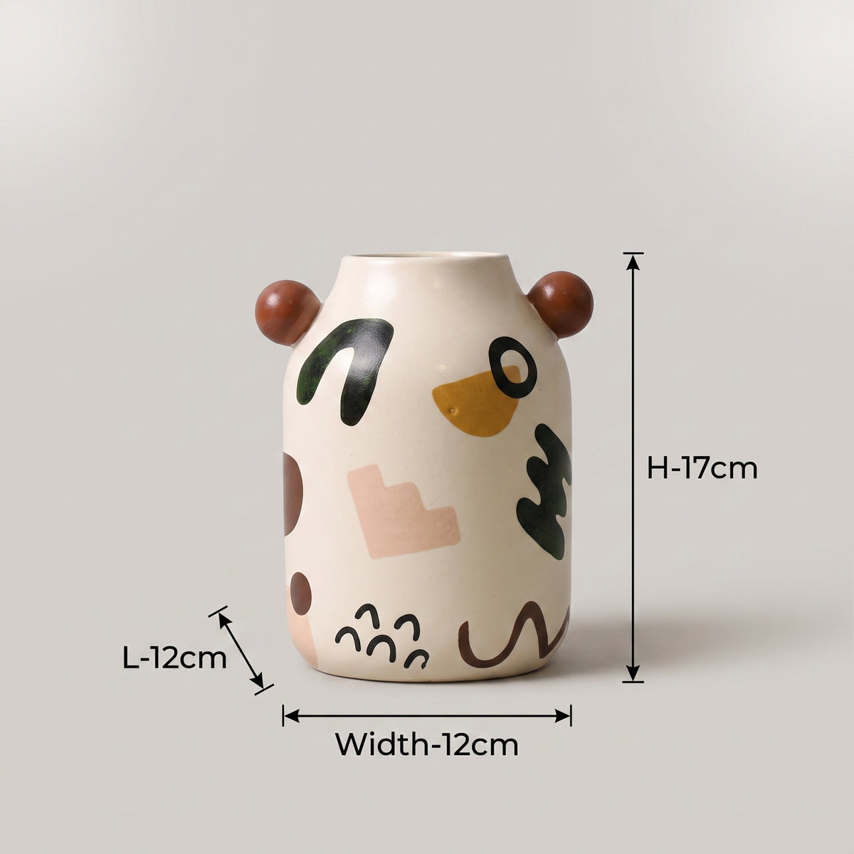 White Painted Ceramic Flower Vase (small) By Zodiya