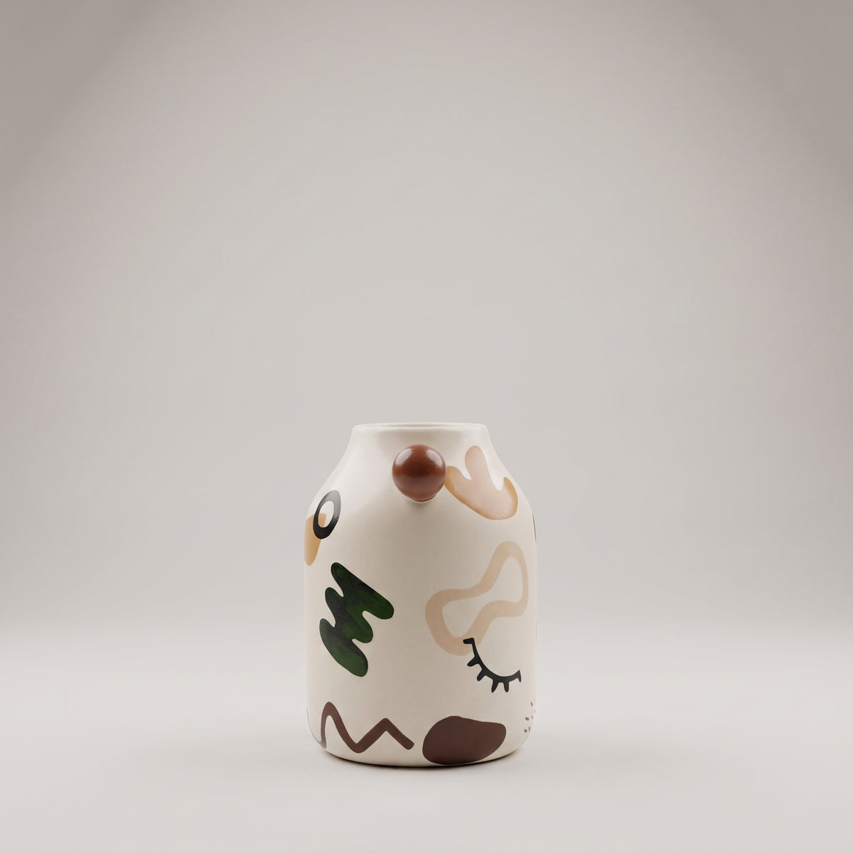 White Painted Ceramic Flower Vase (small) By Zodiya