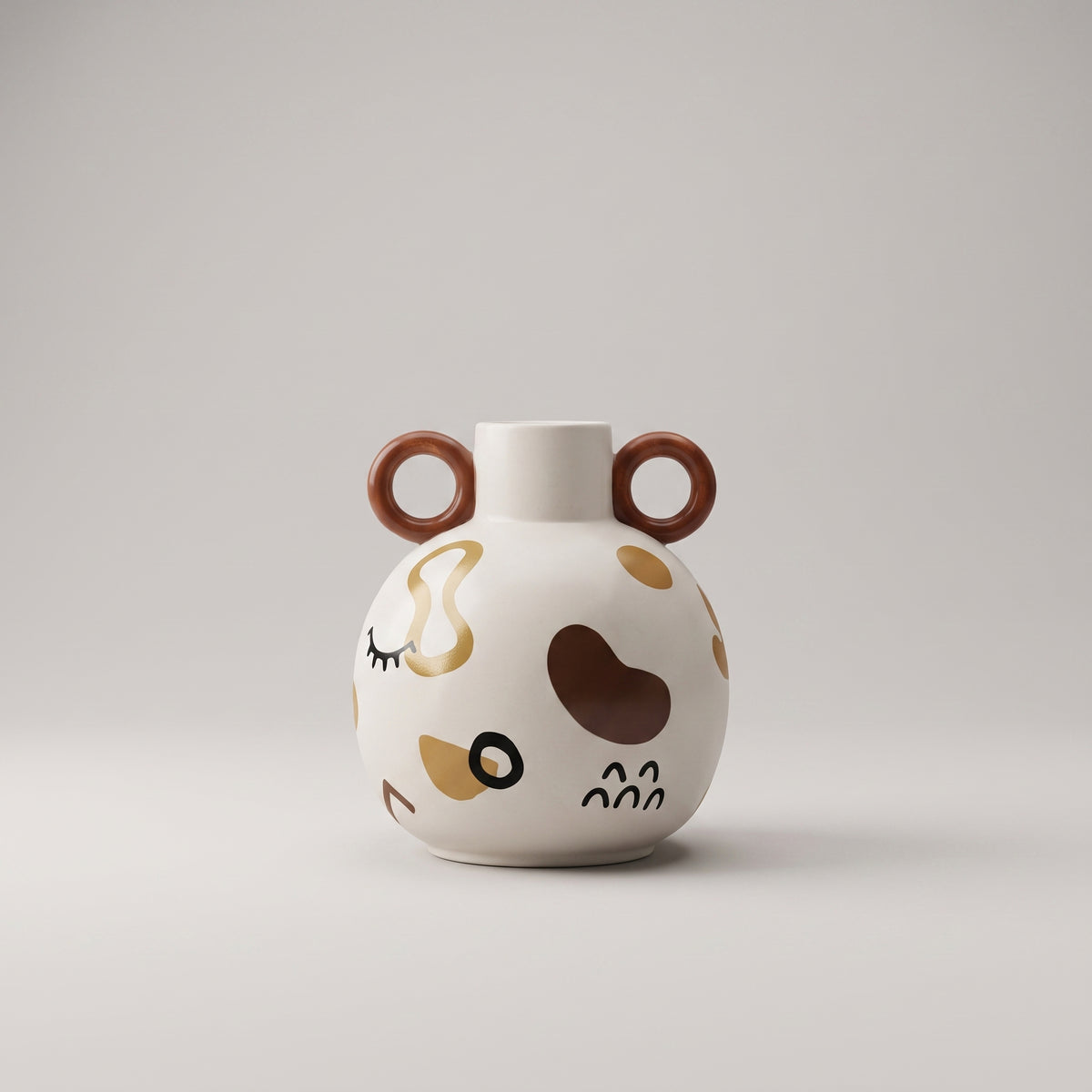 Brown Ceramic Flower Vase By Zodiya