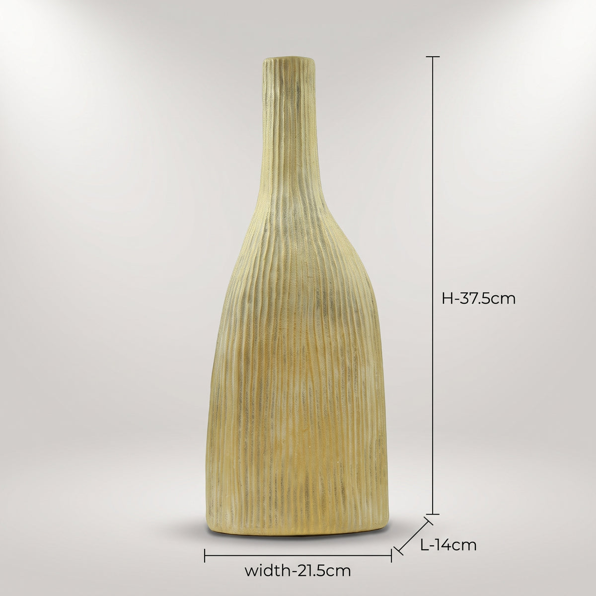Beige Stripped Ceramic Flower Vase By Zodiya