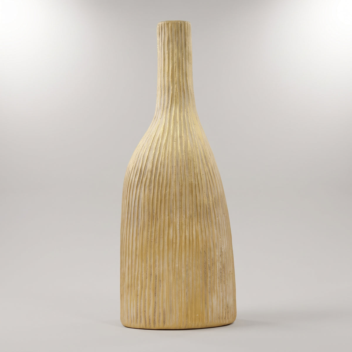 Beige Stripped Ceramic Flower Vase By Zodiya