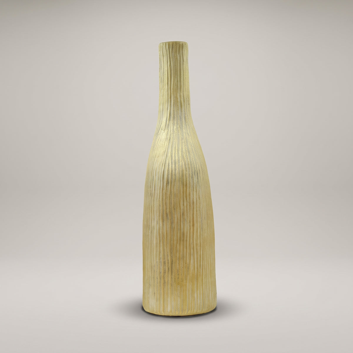 Beige Stripped Ceramic Flower Vase By Zodiya