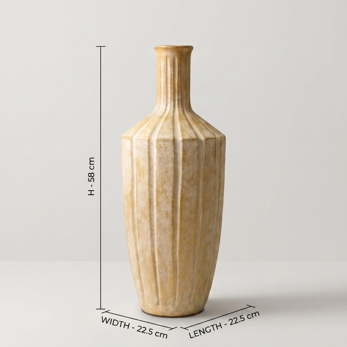 Beige Large Ceramic Flower Vase By Zodiya