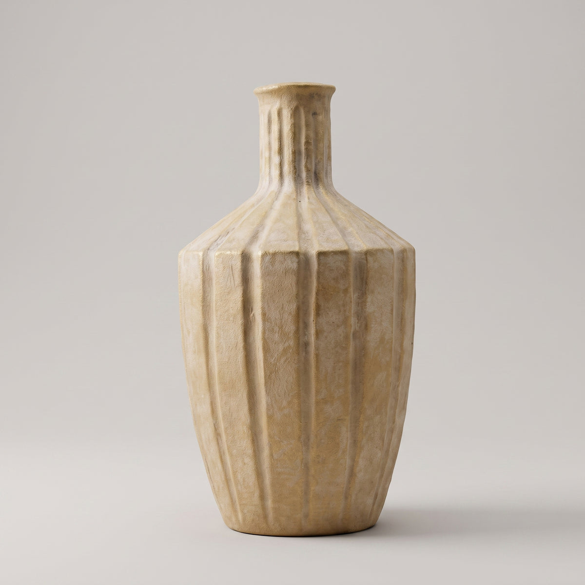 Beige Bottle Ceramic Flower Vase By Zodiya