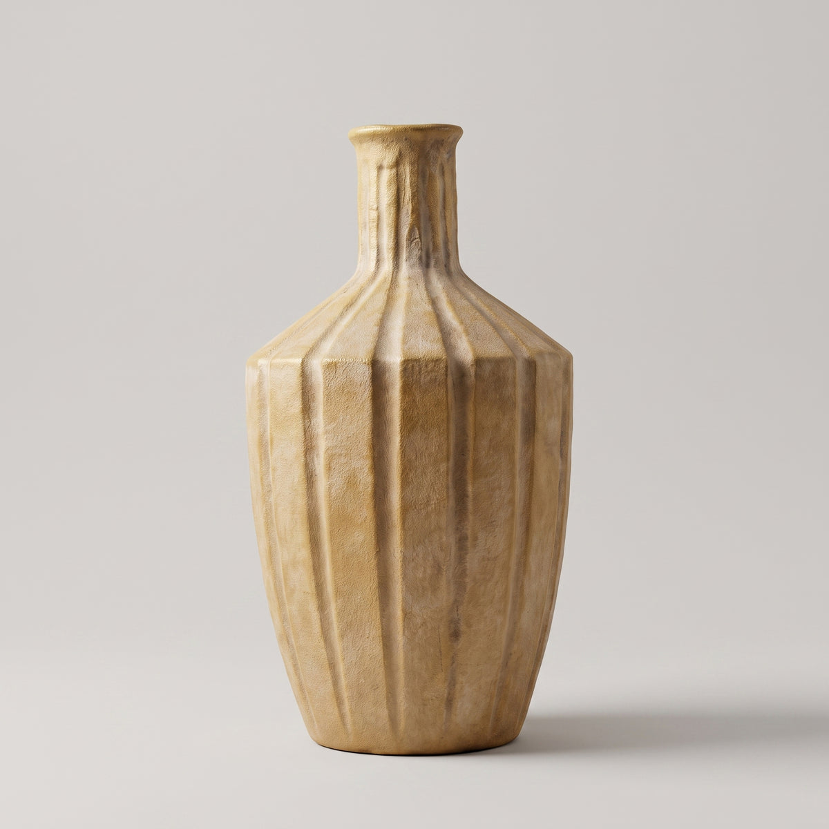 Beige Bottle Ceramic Flower Vase By Zodiya