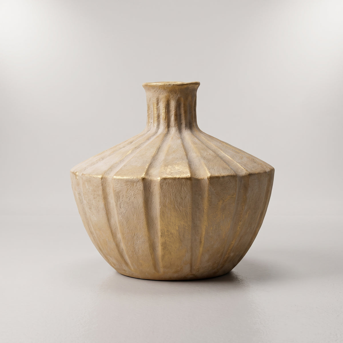Beige Bottle Shaped Ceramic Flower Vase By Zodiya