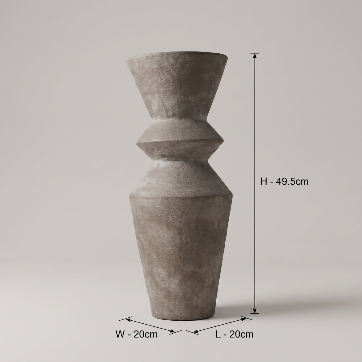 Grey Rustic Ceramic Flower Vase By Zodiya