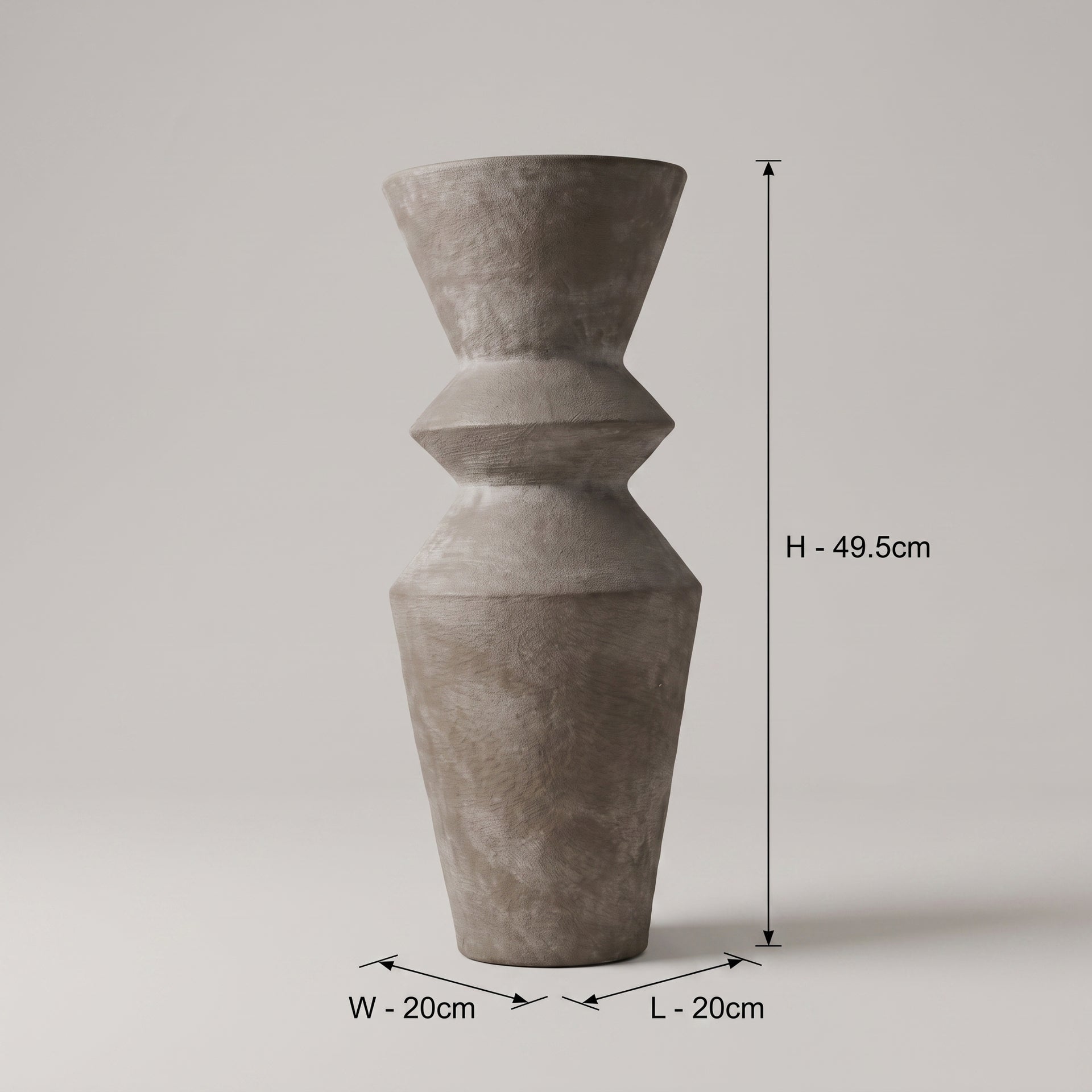 Grey Rustic Ceramic Flower Vase By Zodiya