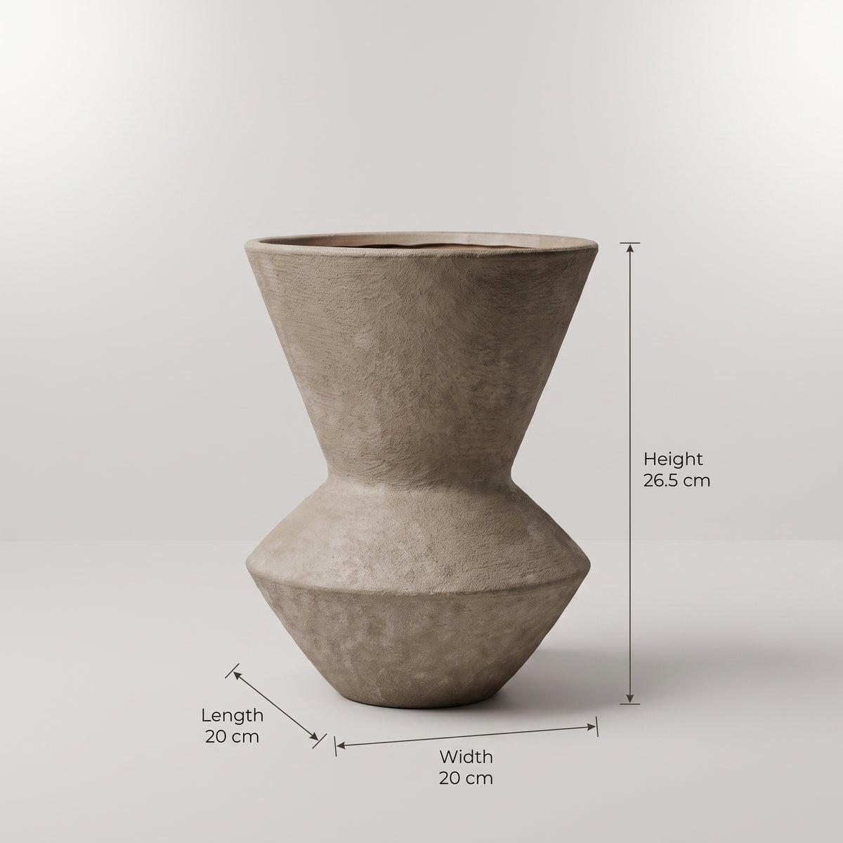 Beige Rustic Ceramic Flower Vase By Zodiya