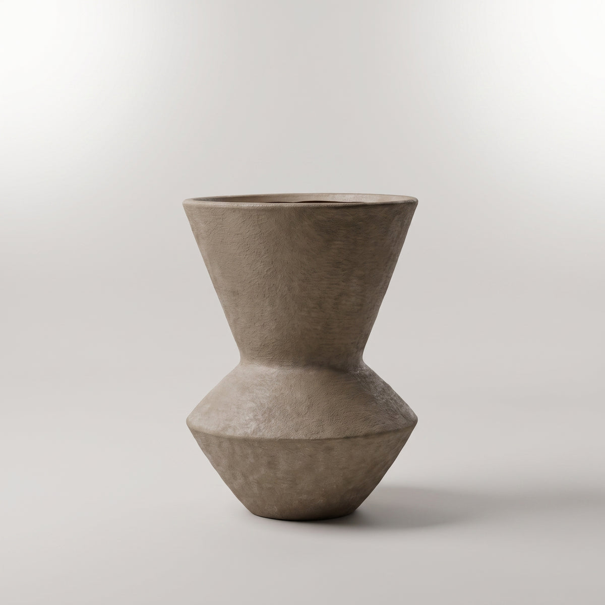 Beige Rustic Ceramic Flower Vase By Zodiya