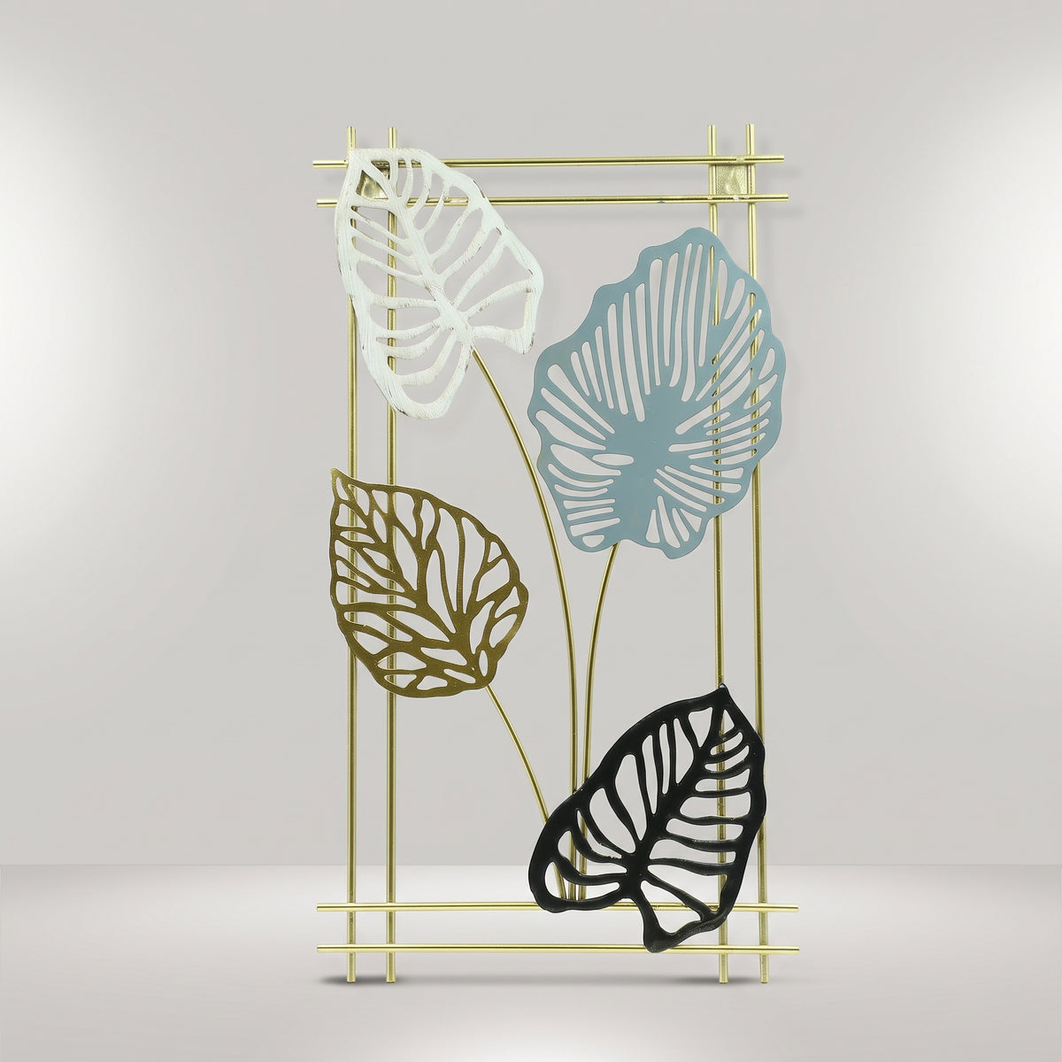 Metal Leaf Wall Art in Gold Frame By Zodiya