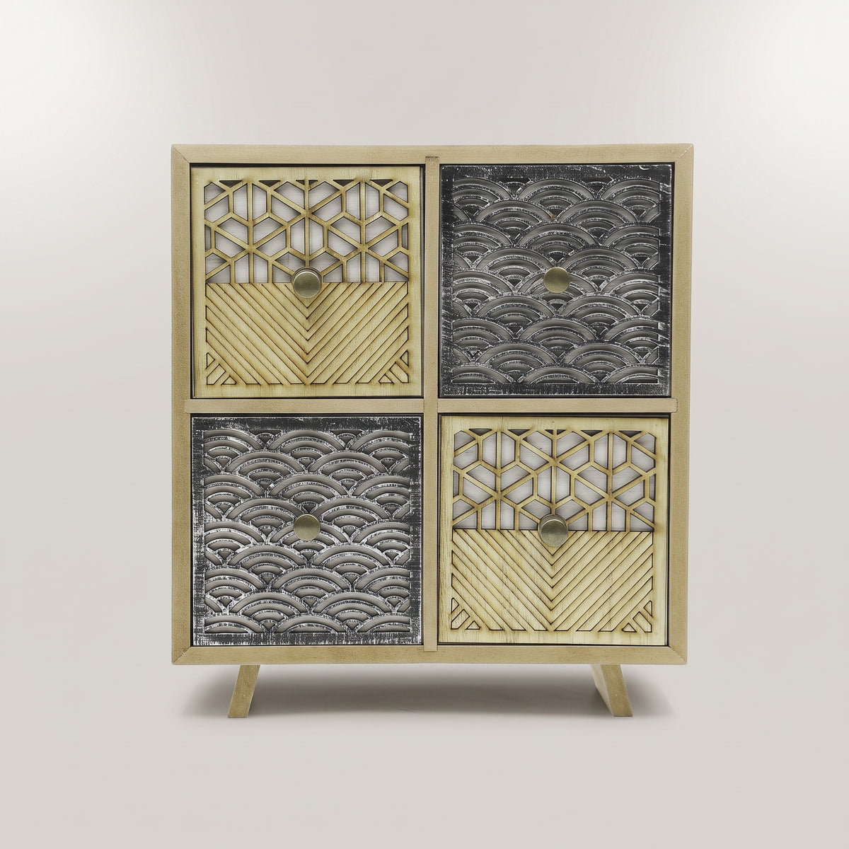 Geometric Wooden Jewellery Organiser Box by Zodiya