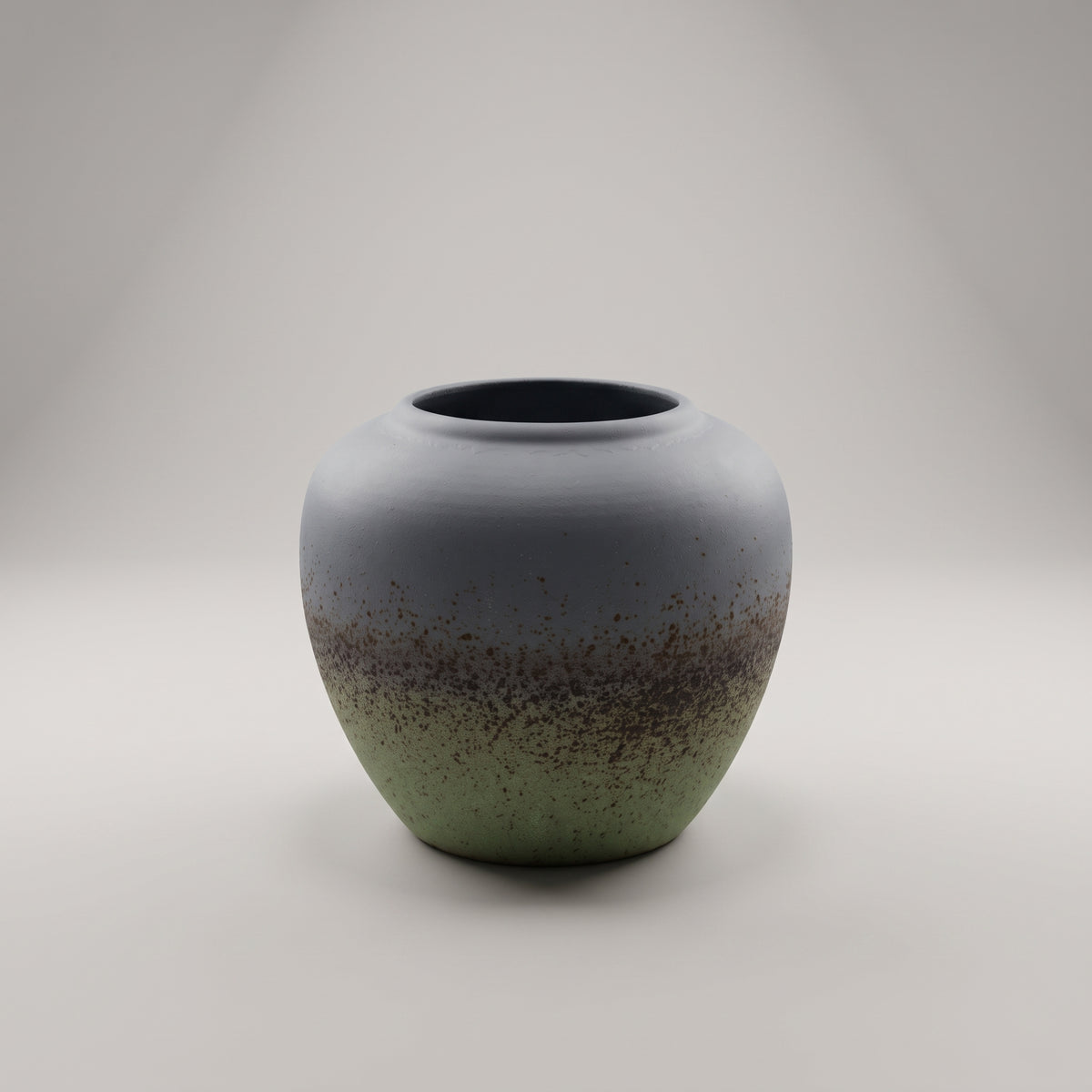 Ceramic Green and Grey Flower Vase By Zodiya