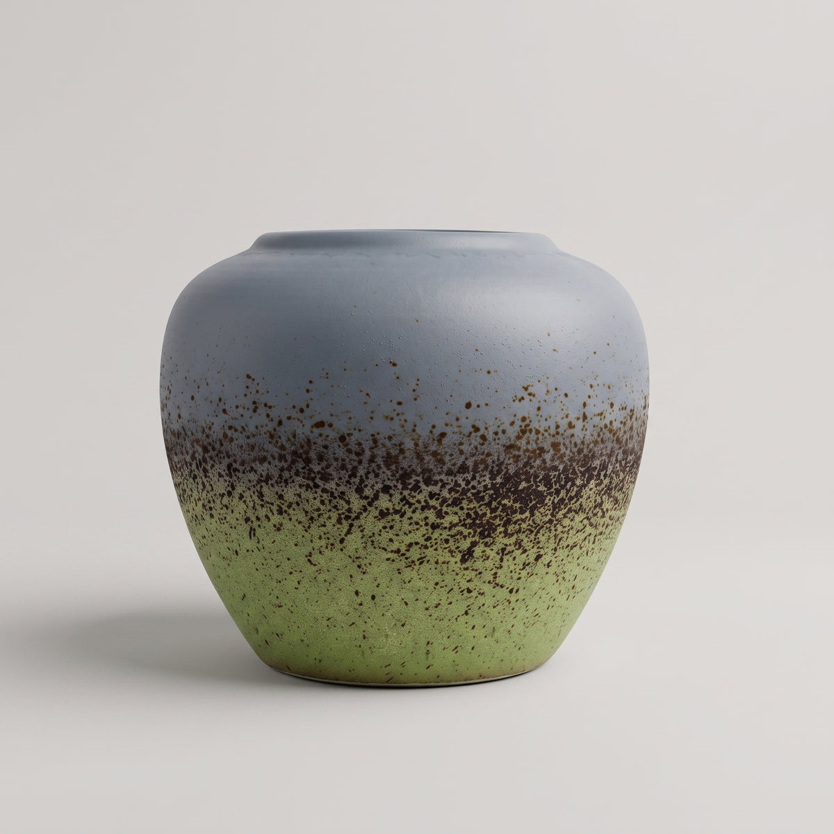 Ceramic Green and Grey Flower Vase By Zodiya