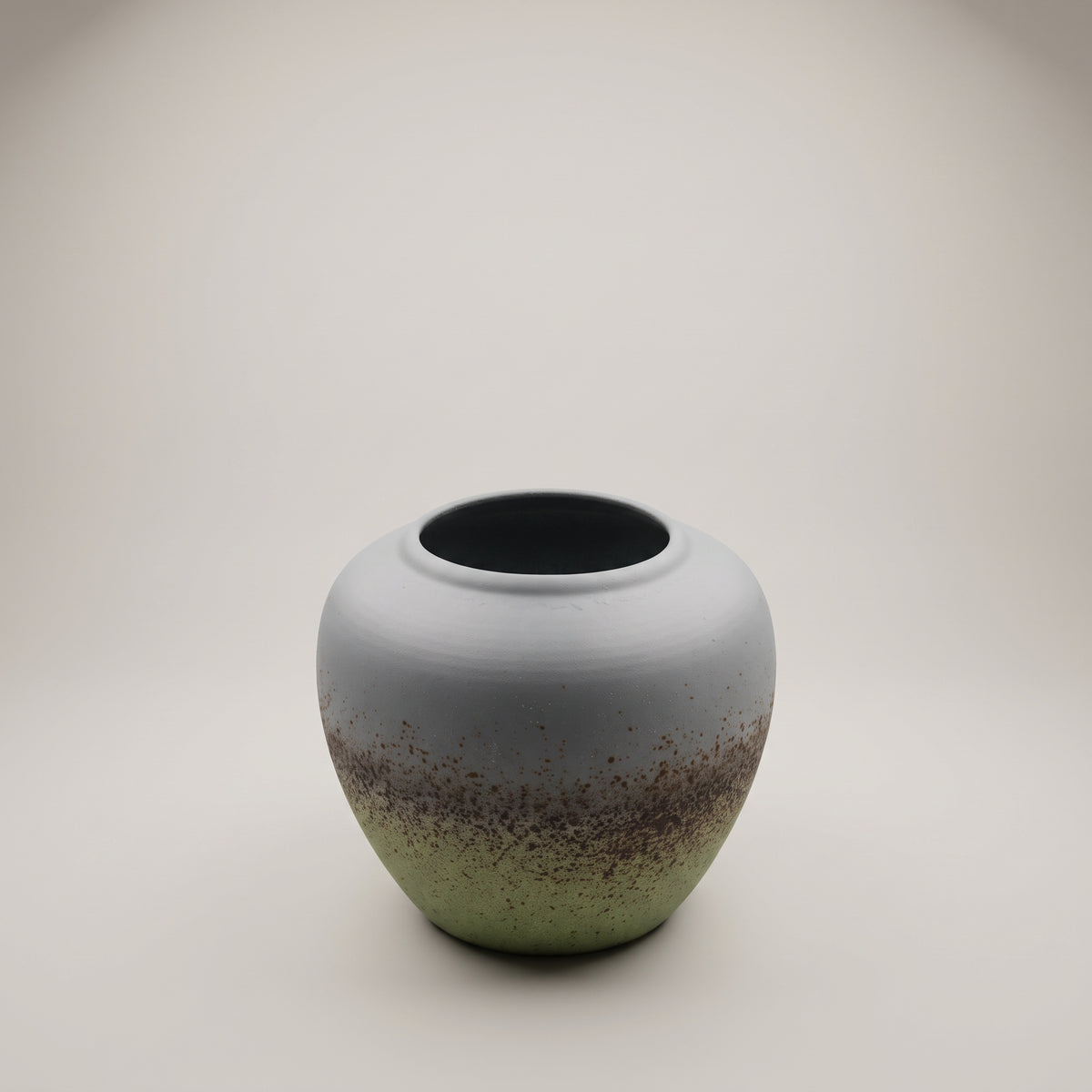 Ceramic Green and Grey Flower Vase By Zodiya