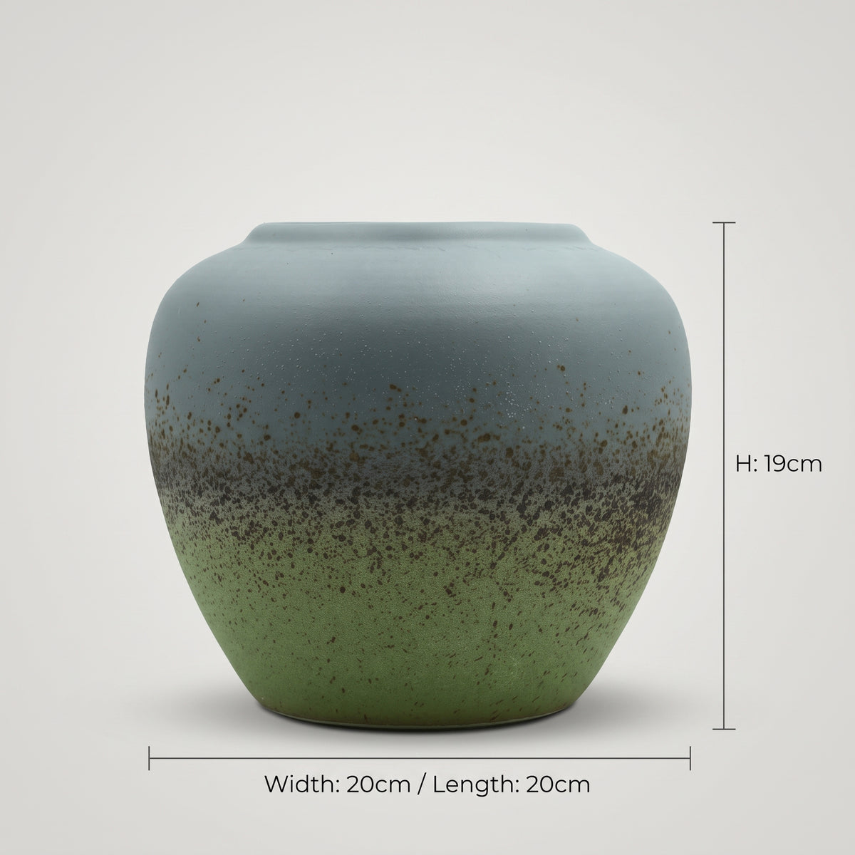 Ceramic Green and Grey Flower Vase By Zodiya