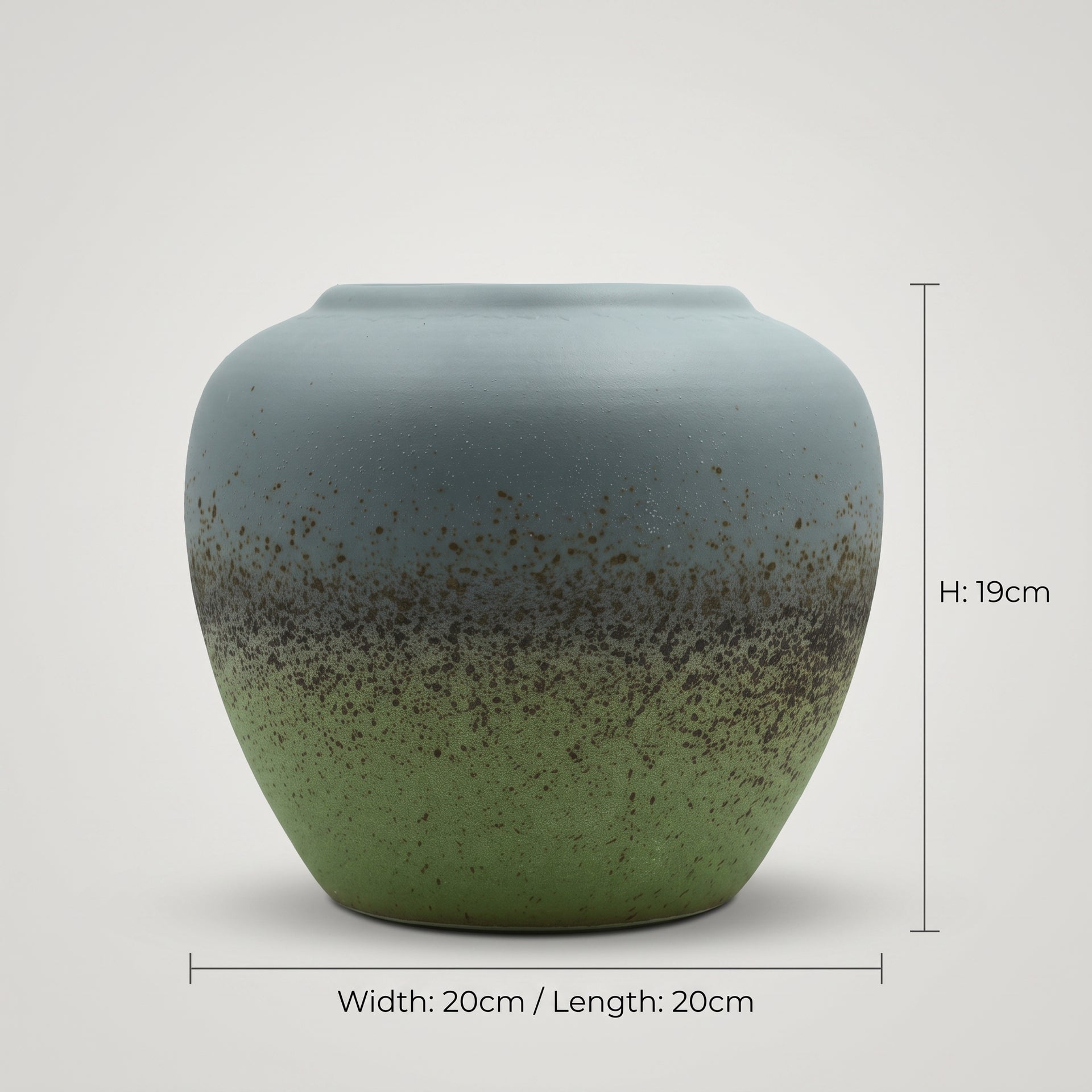 Ceramic Sage Green +grey Flower Vase By Zodiya