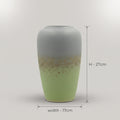 Ceramic Large Green and Grey Flower Vase By Zodiya