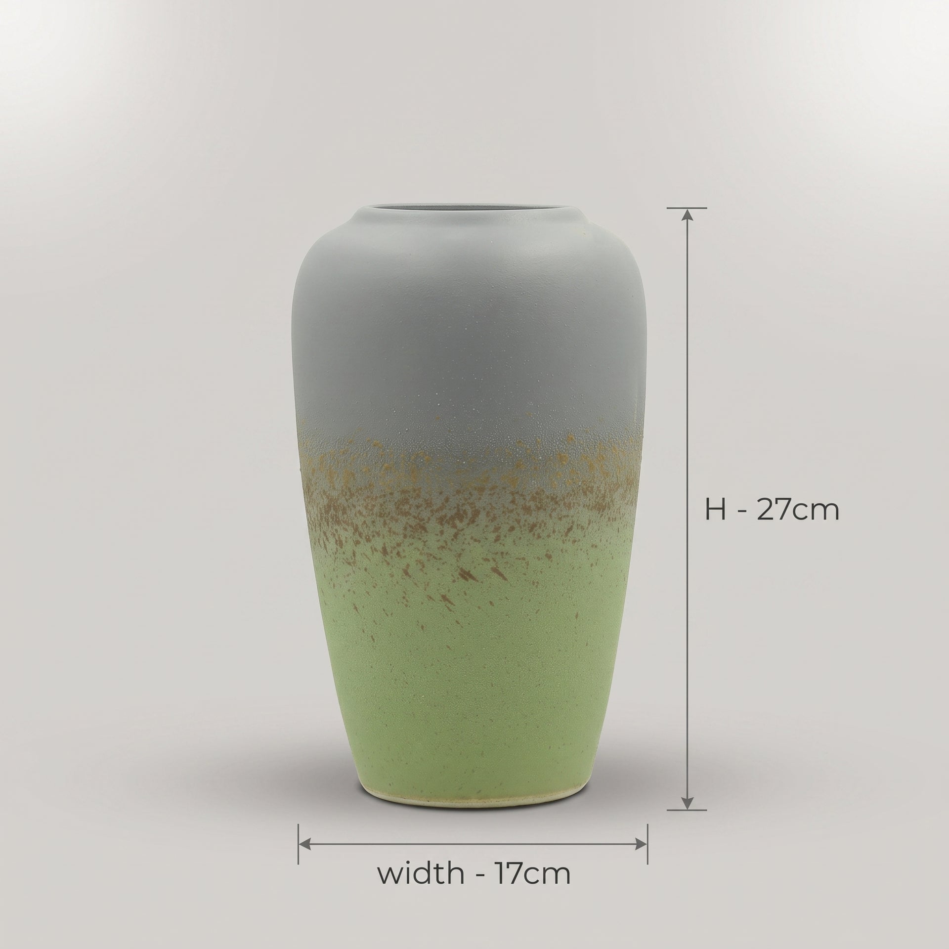 Ceramic Sage Green +grey Flower Vase By Zodiya